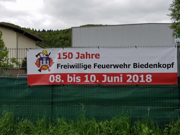 Banner 150 Jahre Feuerwehr Biedenkopf